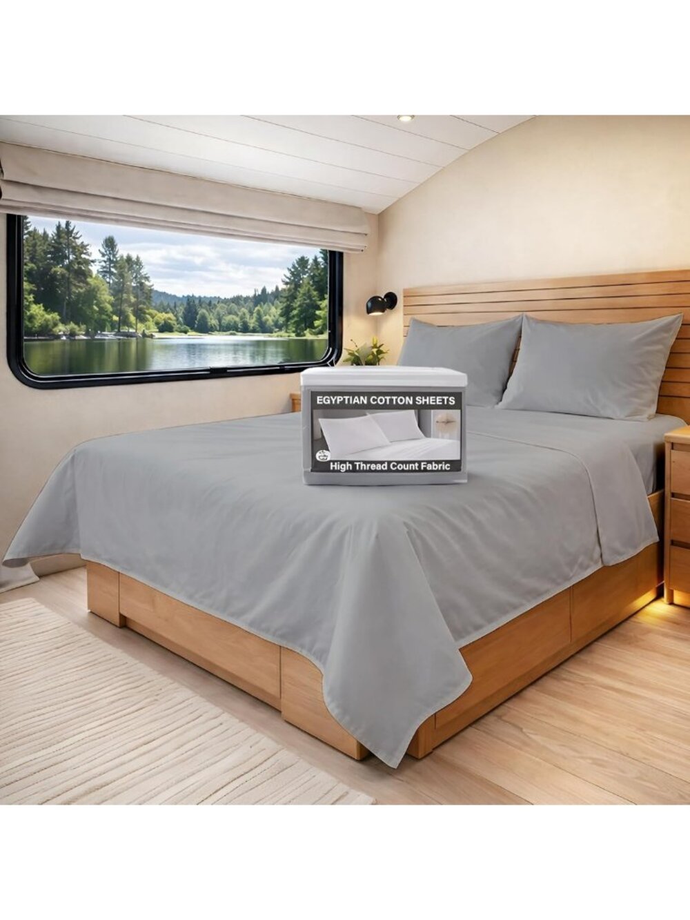 Soft Egyptian Cotton RV King Sheets Set - 400TC, Deep Pocket, Sateen Weave
